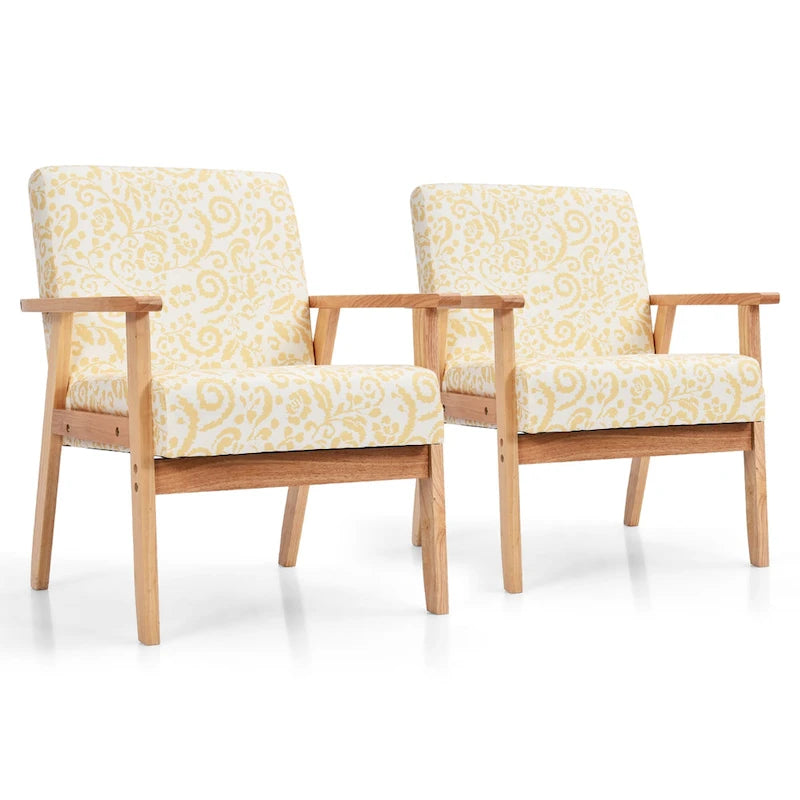 Fauteuil d'appoint rembourré pour bureau à domicile avec cadre en bois