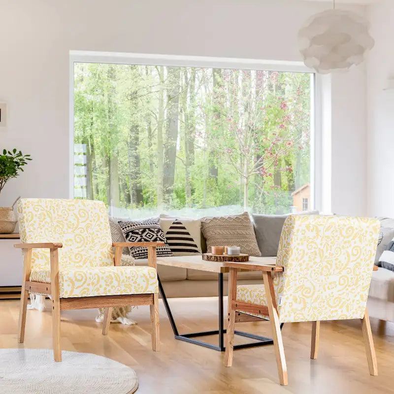 Fauteuil d'appoint rembourré pour bureau à domicile avec cadre en bois