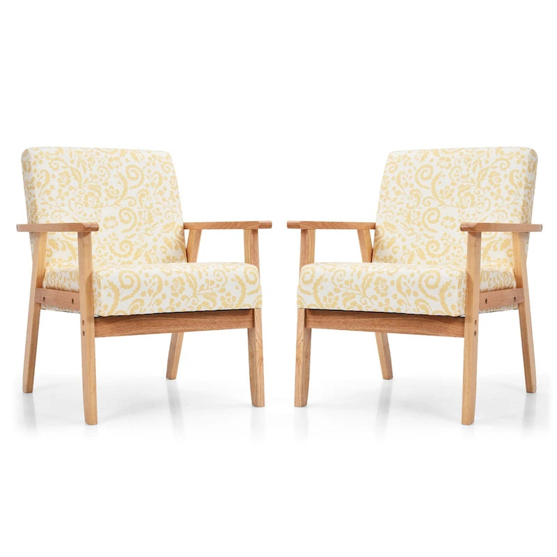 Fauteuil d'appoint rembourré pour bureau à domicile avec cadre en bois