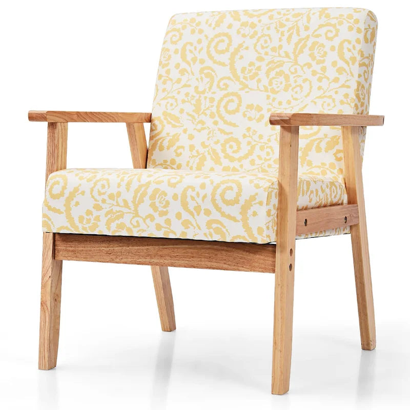 Fauteuil d'appoint rembourré pour bureau à domicile avec cadre en bois