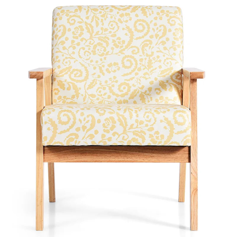 Fauteuil d'appoint rembourré pour bureau à domicile avec cadre en bois