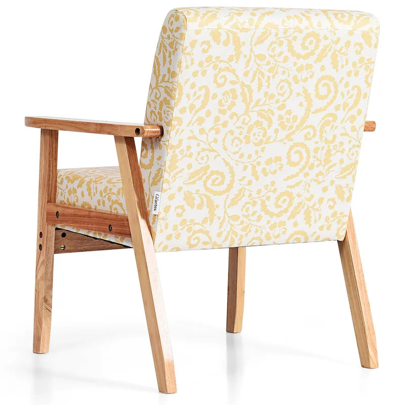 Fauteuil d'appoint rembourré pour bureau à domicile avec cadre en bois
