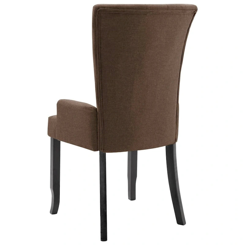 Chaise de salle à manger avec accoudoirs, tissu rembourré, pieds en bois de chêne