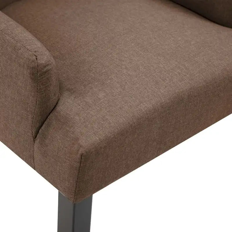 Chaise de salle à manger avec accoudoirs, tissu rembourré, pieds en bois de chêne