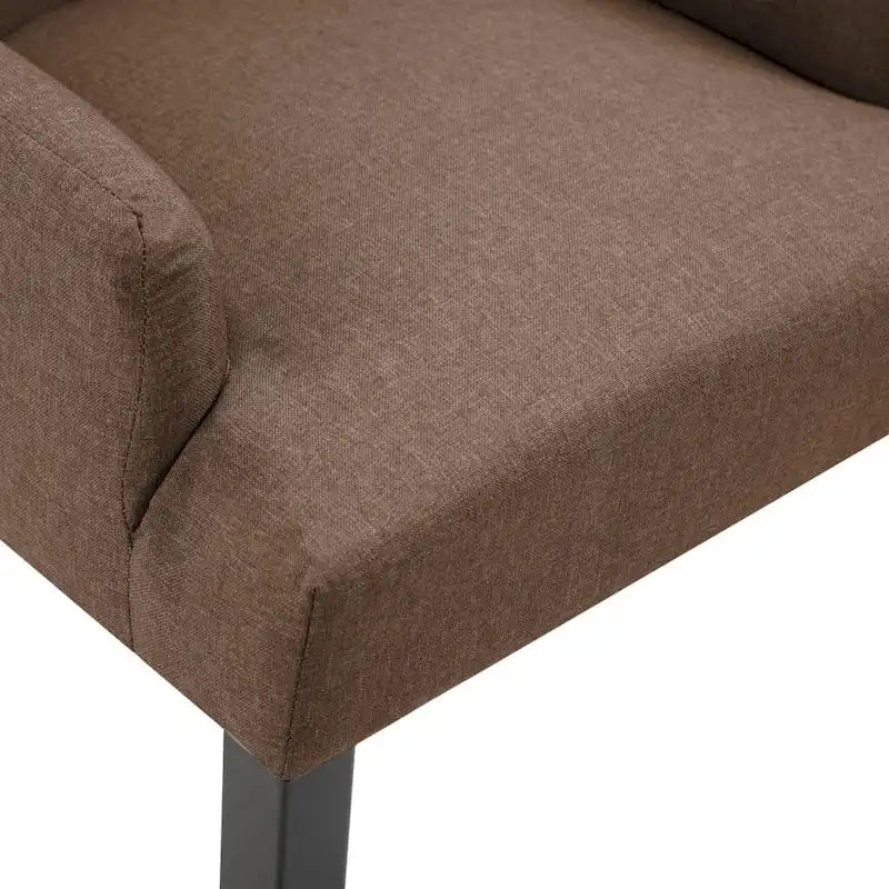Chaise de salle à manger avec accoudoirs, tissu rembourré, pieds en bois de chêne