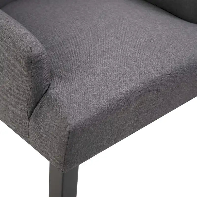 Chaise de salle à manger avec accoudoirs, tissu rembourré, pieds en bois de chêne