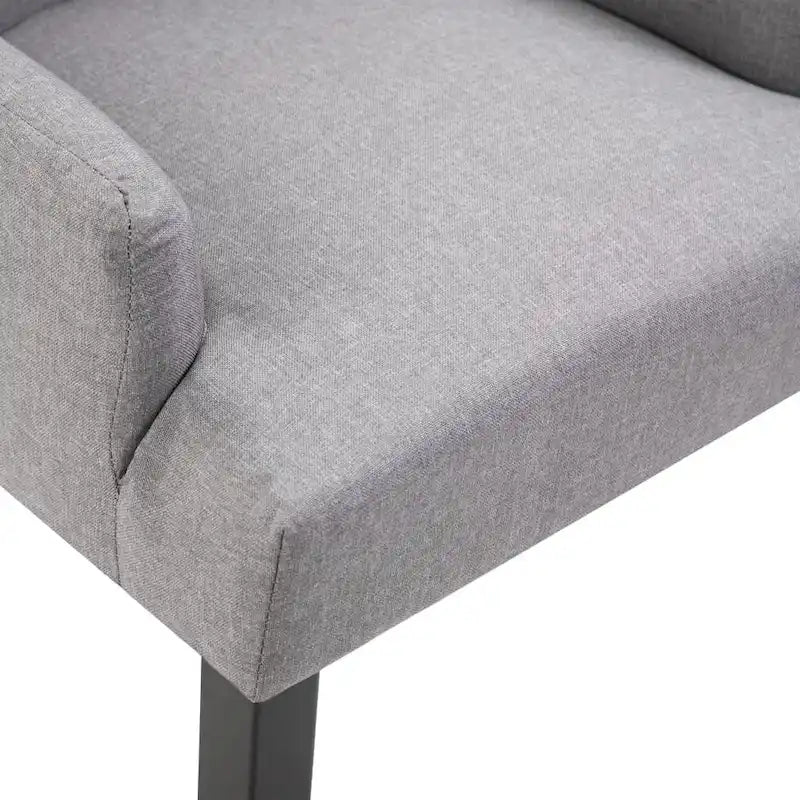 Chaise de salle à manger avec accoudoirs, tissu rembourré, pieds en bois de chêne
