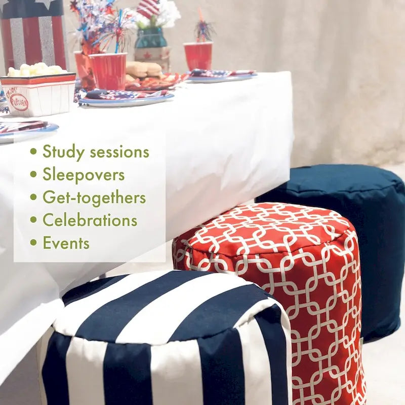 Indoor Outdoor Ottoman Pouf 16 L x 16 W x 17 H