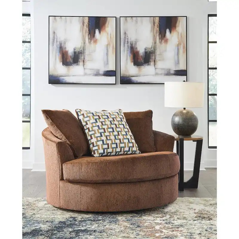 Modern Oversized Swivel Accent Chair with 360-Degree Rotation for Living Room