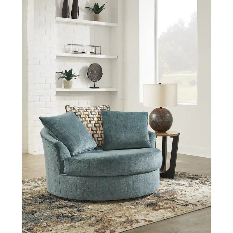 Fauteuil d'appoint pivotant surdimensionné moderne avec rotation à 360 degrés pour salon
