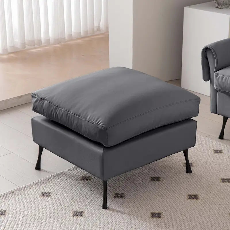 Canapé d'angle en cuir technique moderne en forme de L pour salon