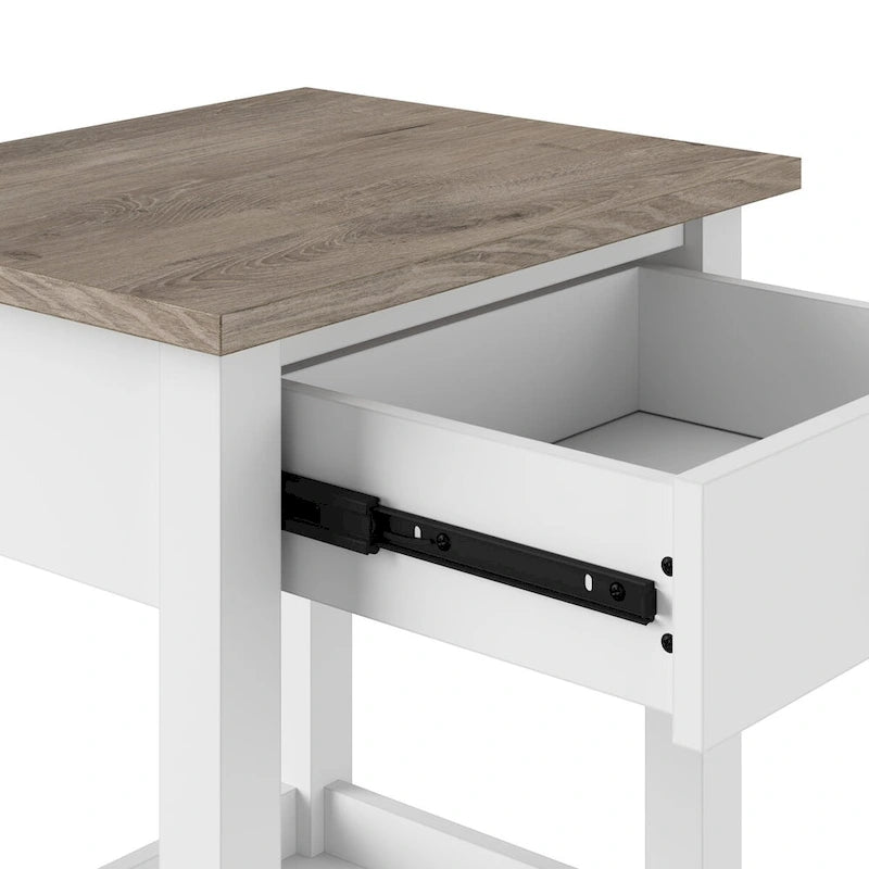 Farmhouse Coffee Table with Lower Shelf Modern Two-Tone Design
