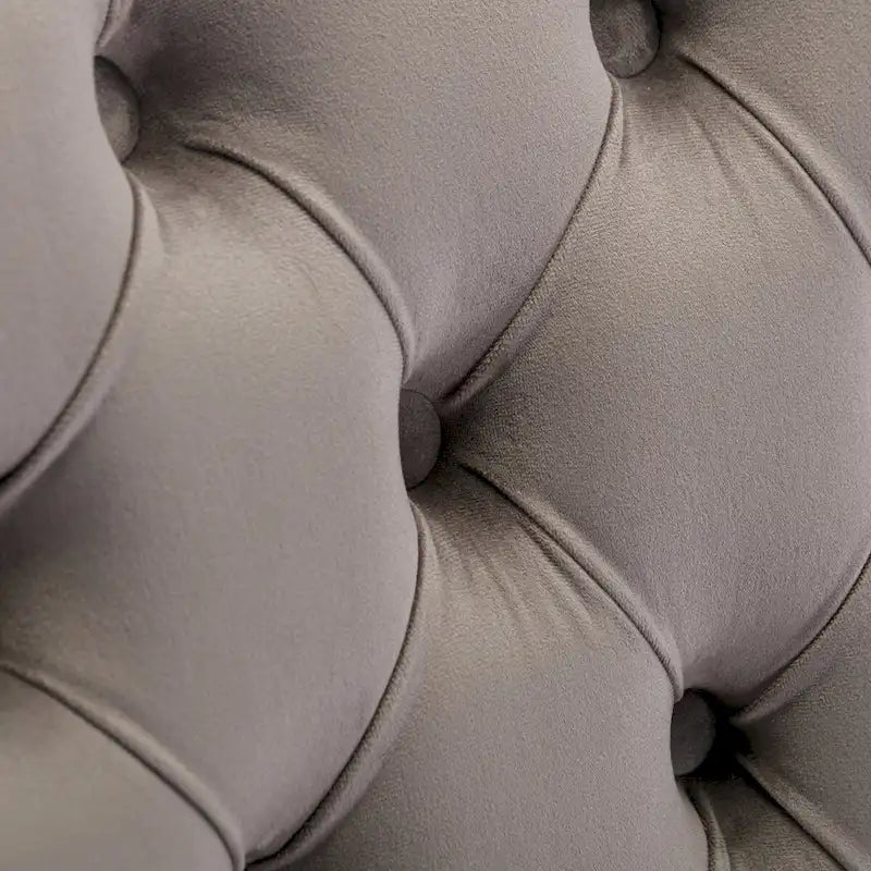 Chaise de salle à manger capitonnée en velours avec pieds en acier inoxydable doré