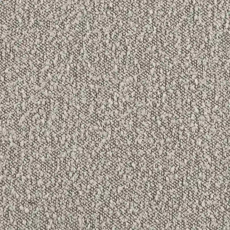 Chaise de salle à manger sans accoudoirs en tissu bouclette capitonné avec piètement en fer chromé