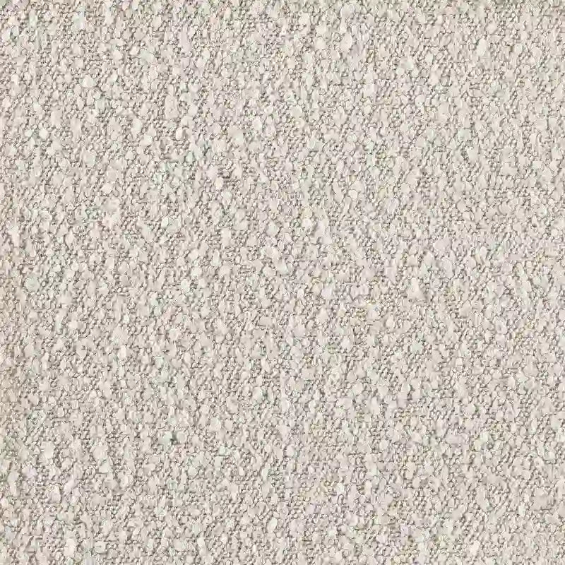 Chaise de salle à manger sans accoudoirs en tissu bouclette capitonné avec piètement en fer chromé
