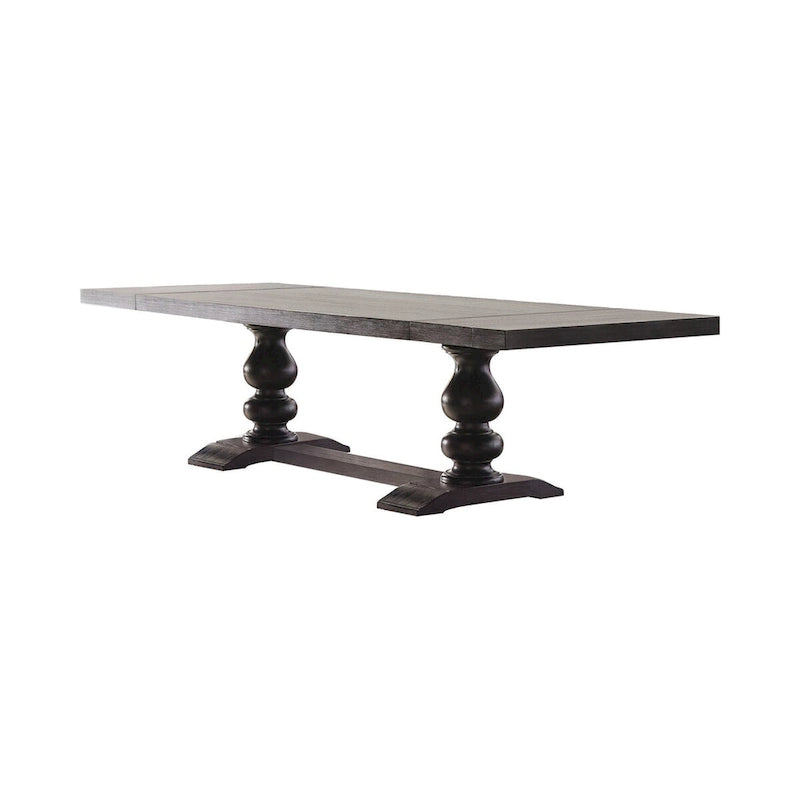 Grey and Antique Noir Extendable Trestle Dining Table
