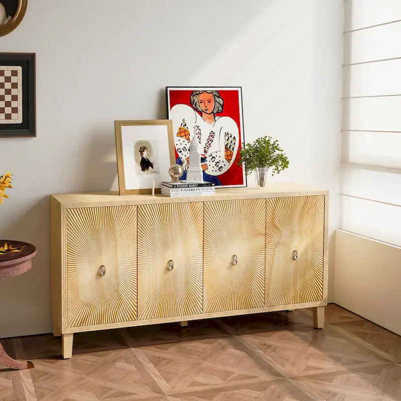 Vintage 4 Door Storage Cabinet