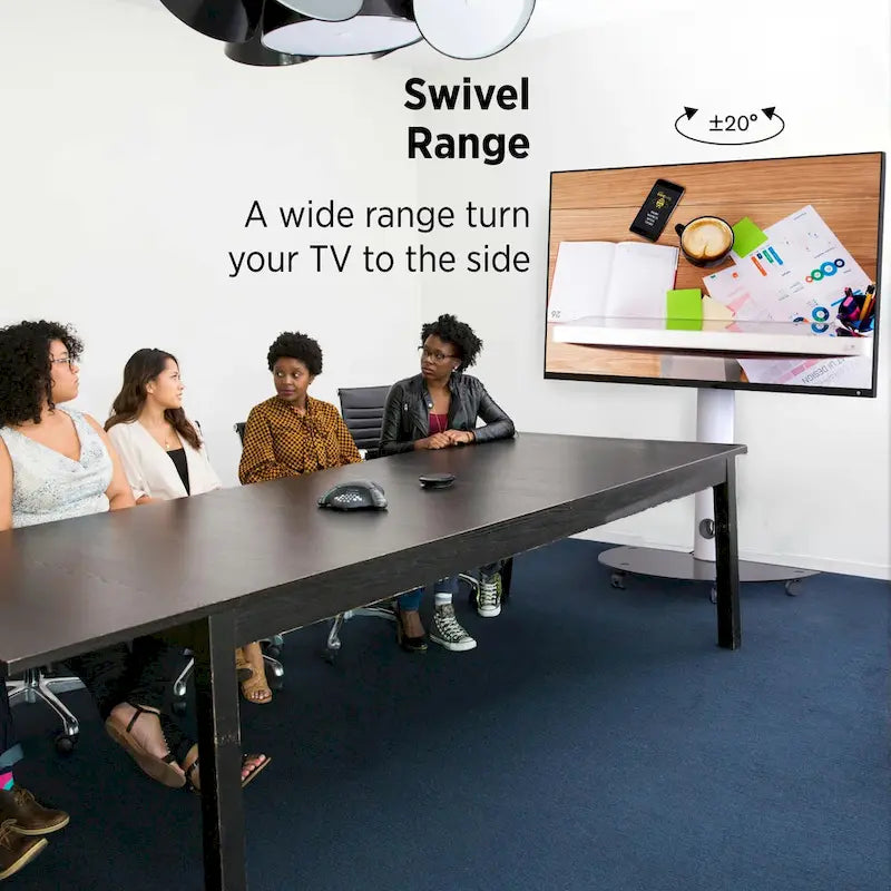 Support TV roulant premium avec pivot pour écrans de 32 à 72 pouces