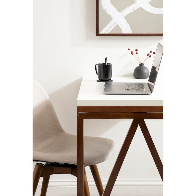 Wood Wall-Mounted Folding Table White Walnut Modern Space-Saving Design