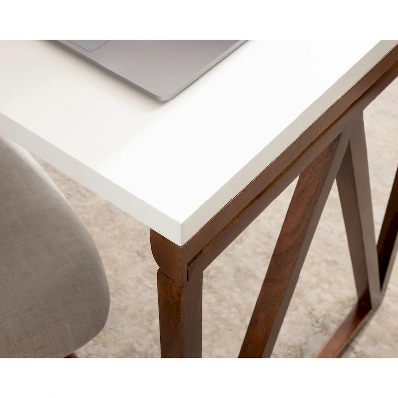 Table murale pliante en bois Blanc Noyer Design moderne peu encombrant