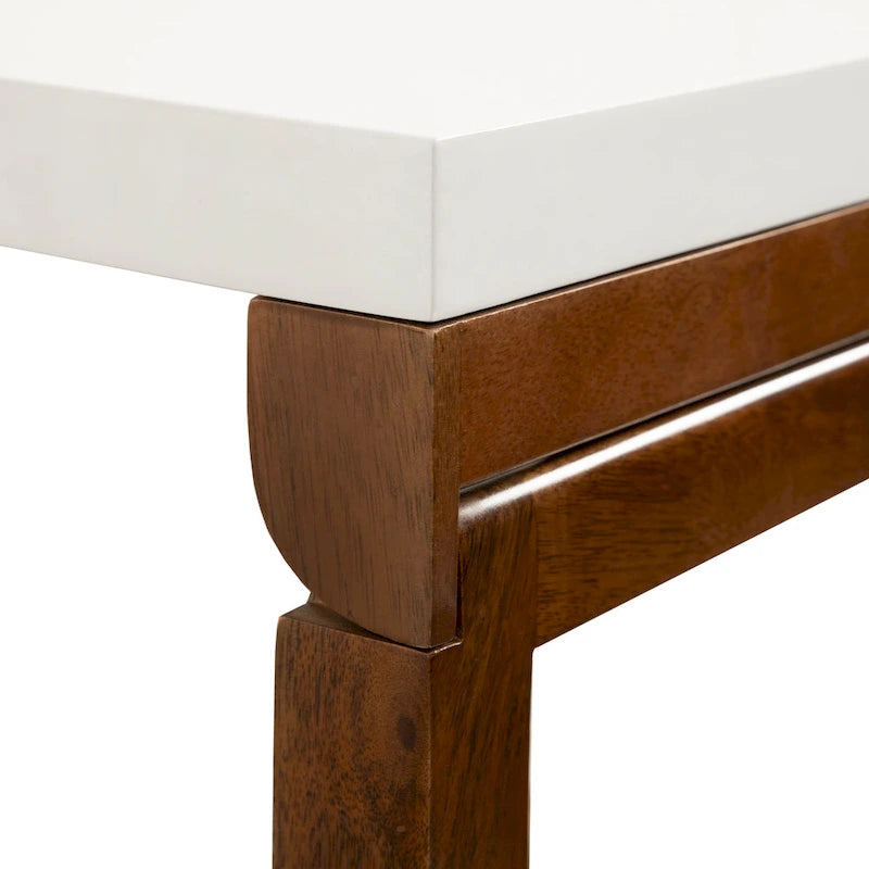 Table murale pliante en bois Blanc Noyer Design moderne peu encombrant