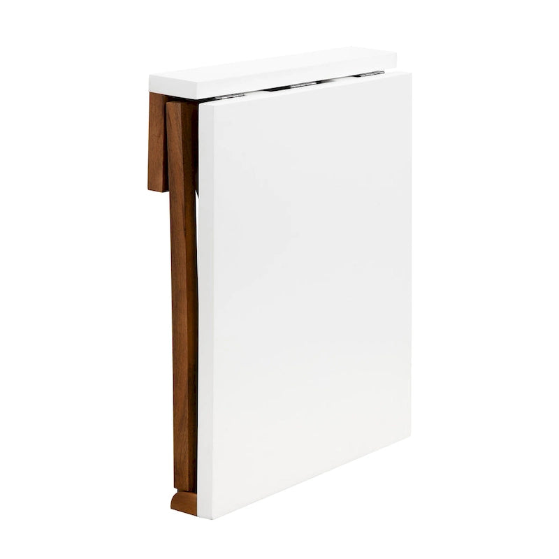 Table murale pliante en bois Blanc Noyer Design moderne peu encombrant
