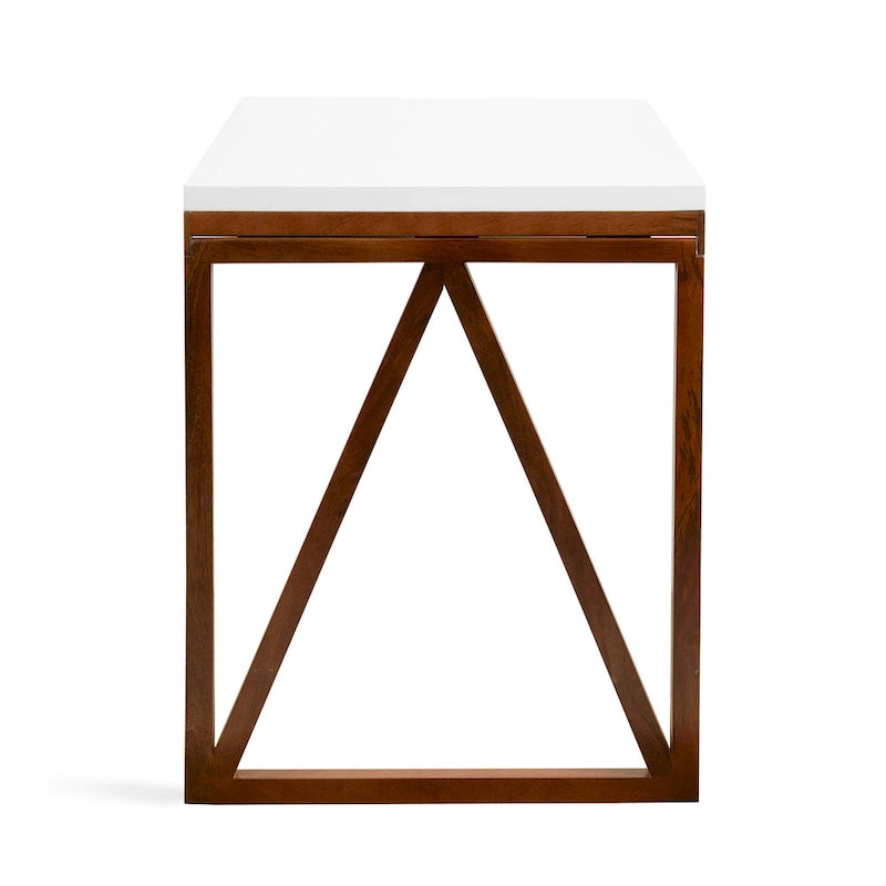 Table murale pliante en bois Blanc Noyer Design moderne peu encombrant