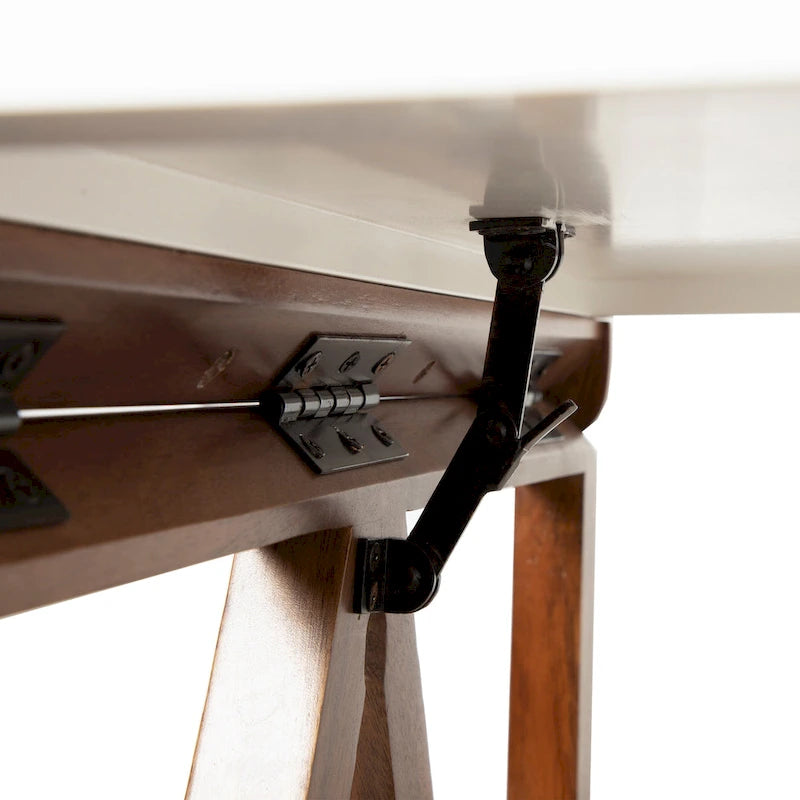 Table murale pliante en bois Blanc Noyer Design moderne peu encombrant