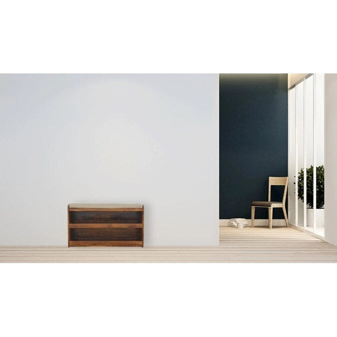 Banc à chaussures coulissant en lin couleur boue