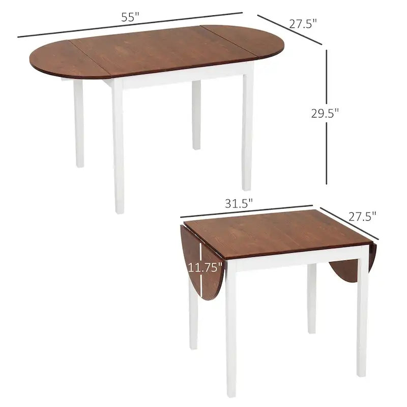 Table à manger pliante en bois massif à abattants, pin naturel