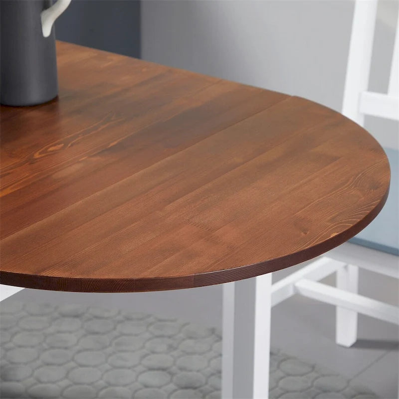 Table à manger pliante en bois massif à abattants, pin naturel