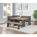 Table de salle à manger de style champêtre en bois massif avec finition naturelle