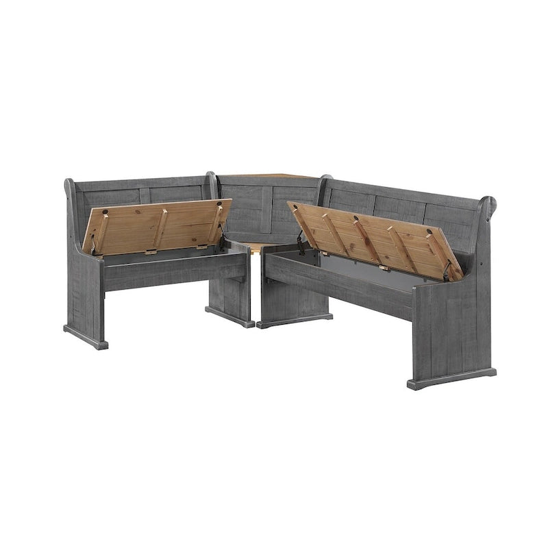 Country Style Solid Wood Farmhouse Dining Table with Natural Finish