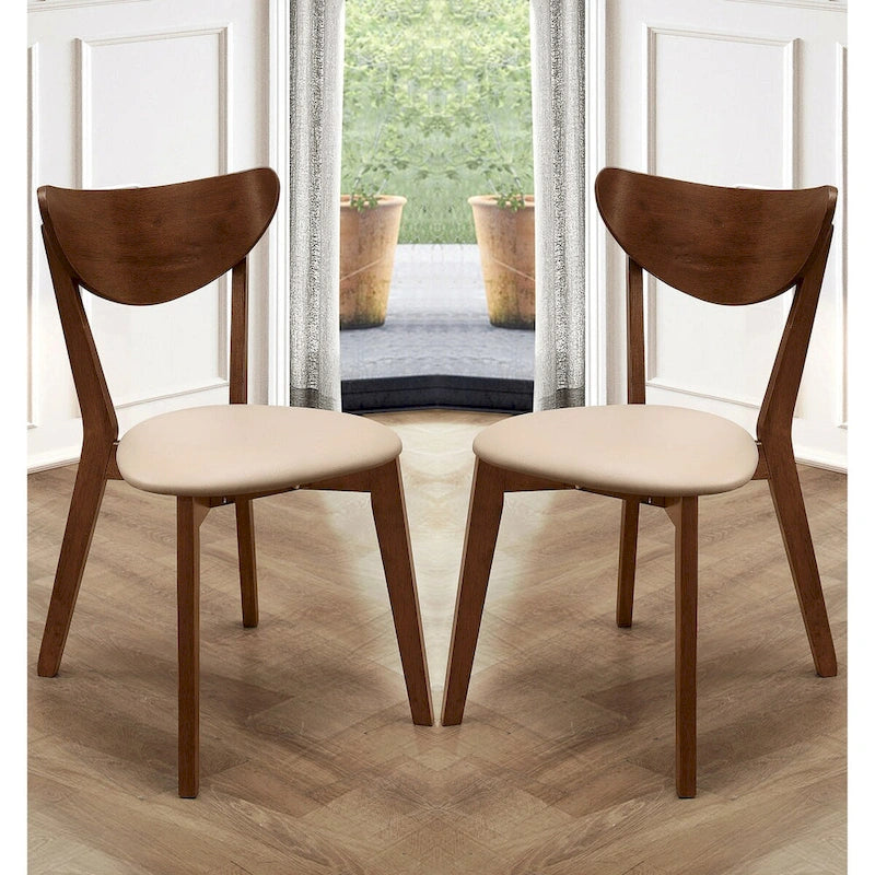 Retro Mid-century Design Chestnut Dining Chairs (Set of 2)