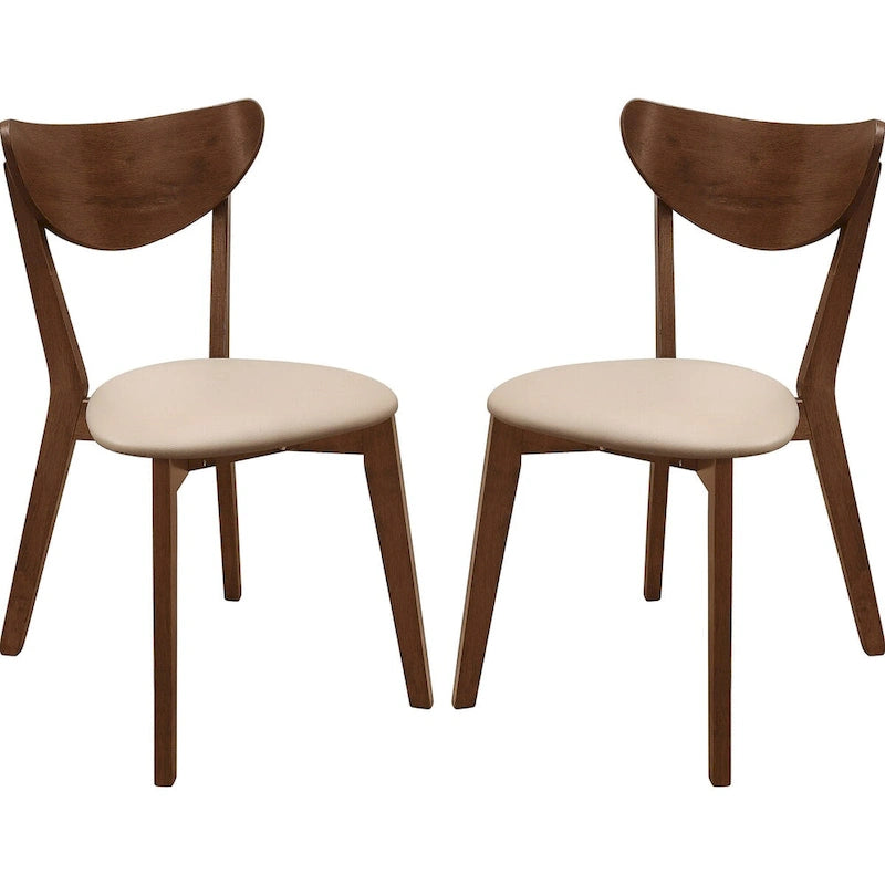 Chaise de salle à manger couleur châtaigne au design rétro du milieu du siècle