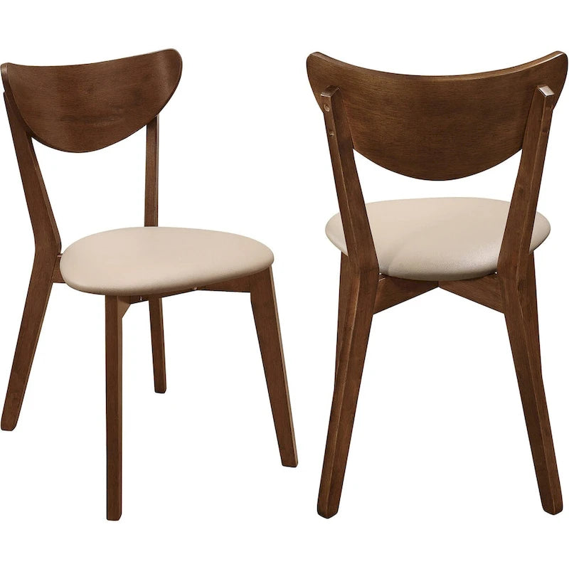 Chaise de salle à manger couleur châtaigne au design rétro du milieu du siècle