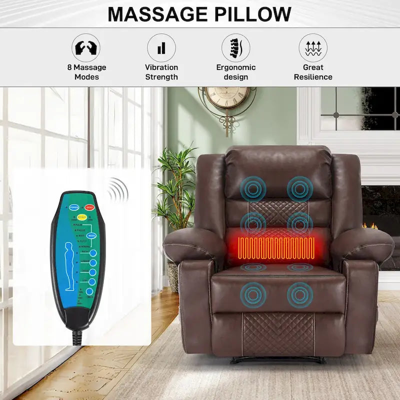 Breathable Leather Massage Recliner Chair for Living Room