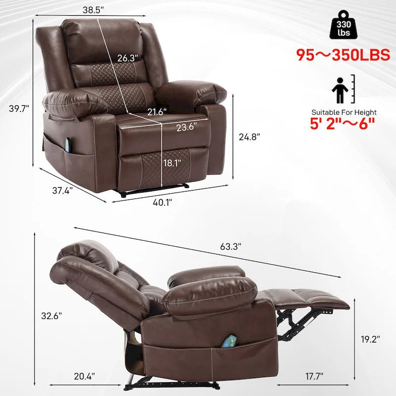 Breathable Leather Massage Recliner Chair for Living Room