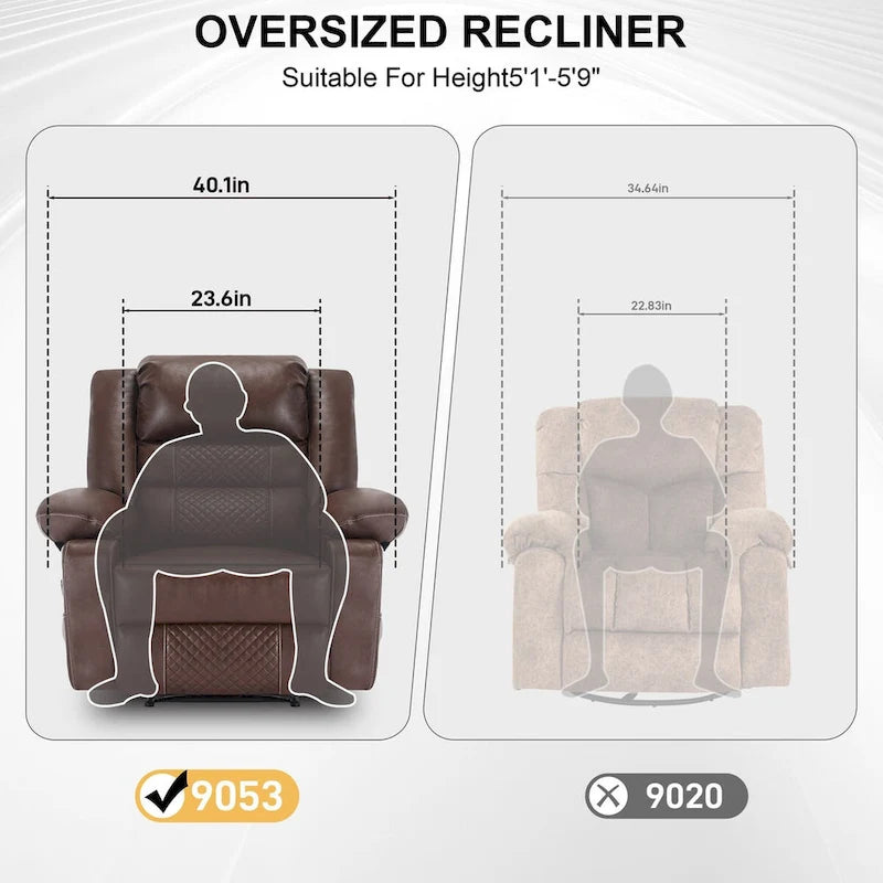 Fauteuil inclinable de massage en cuir respirant pour salon