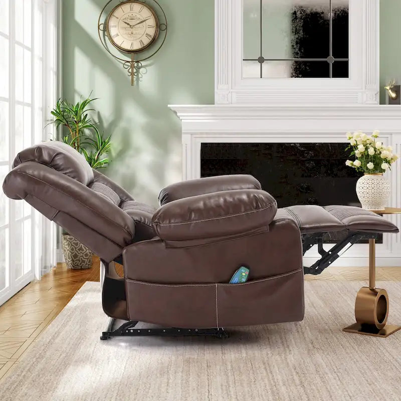 Fauteuil inclinable de massage en cuir respirant pour salon