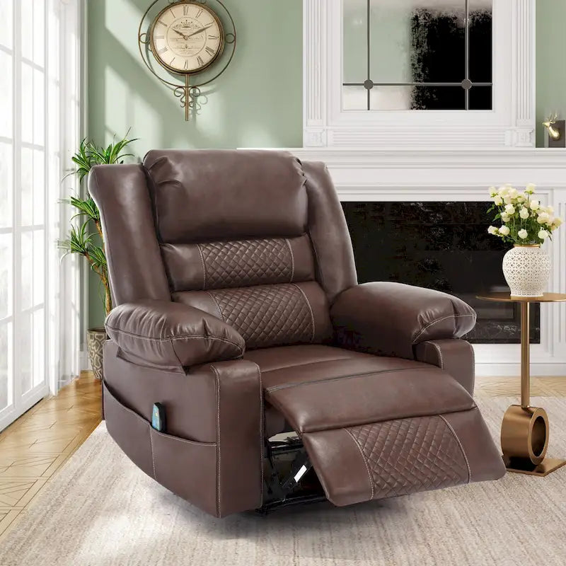 Fauteuil inclinable de massage en cuir respirant pour salon