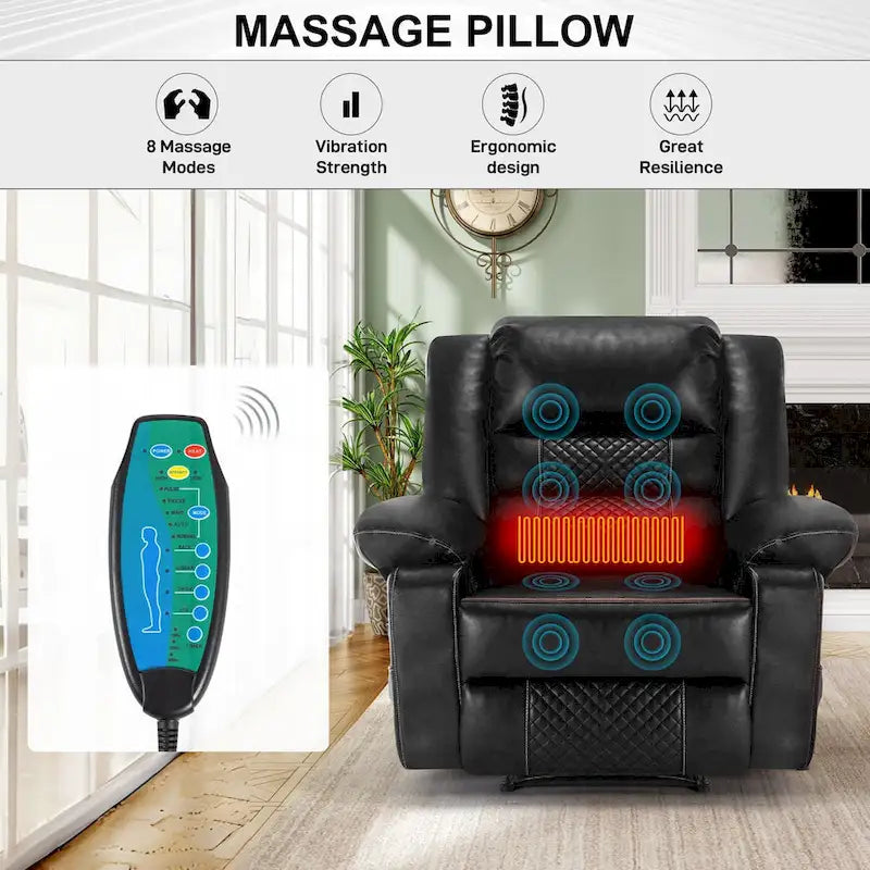 Fauteuil inclinable de massage en cuir respirant pour salon
