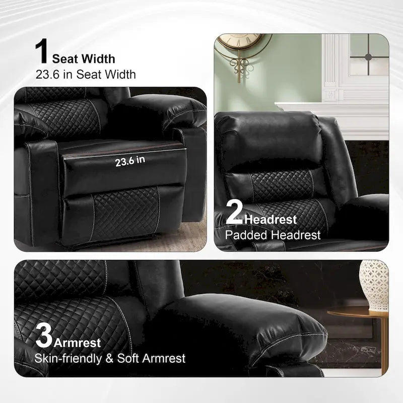 Fauteuil inclinable de massage en cuir respirant pour salon