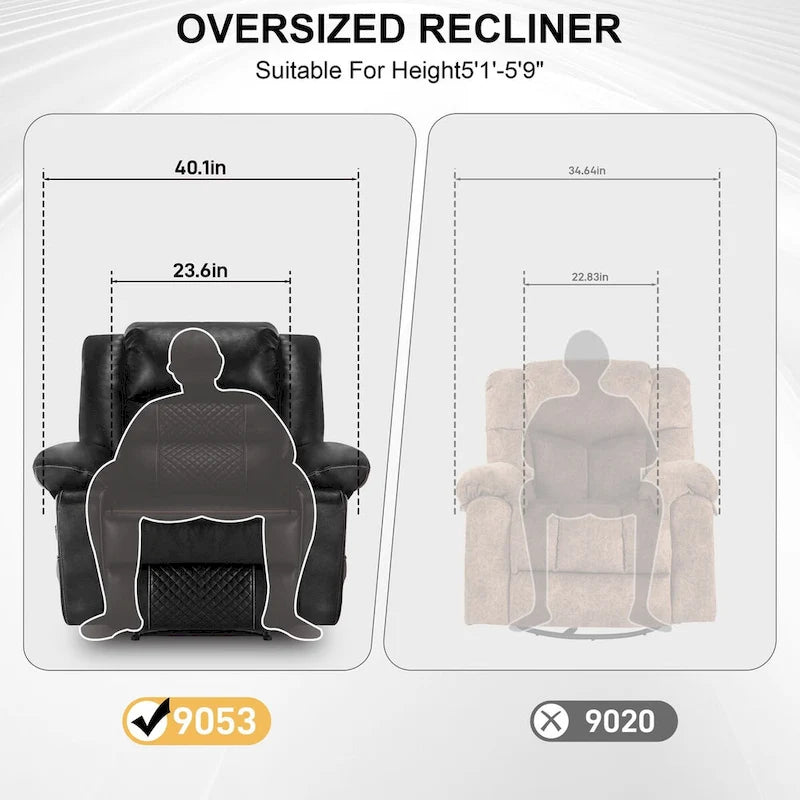 Fauteuil inclinable de massage en cuir respirant pour salon