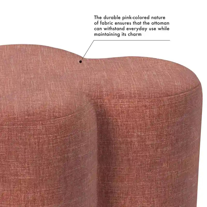 Clover Shaped Upholstered Ottoman Accent Footrest for Living Room