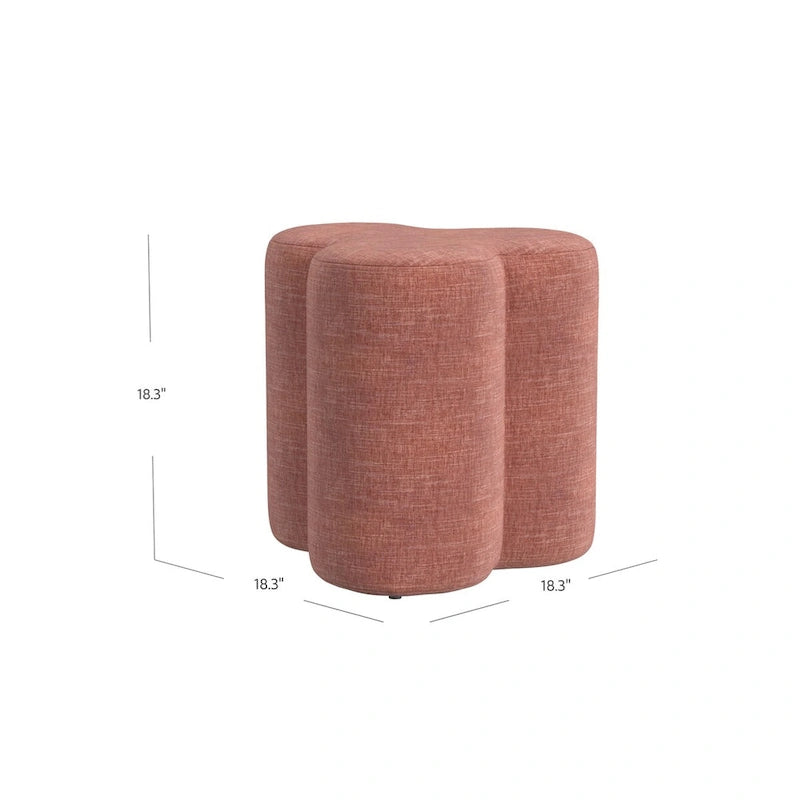 Pouf ottoman capitonné en forme de trèfle pour le salon