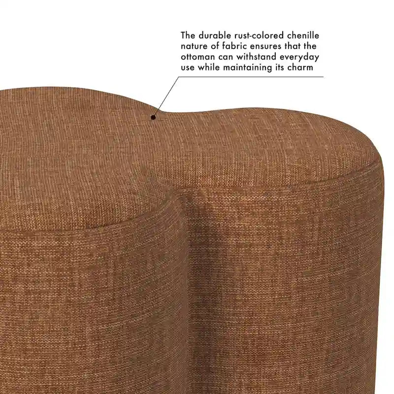 Pouf ottoman capitonné en forme de trèfle pour le salon