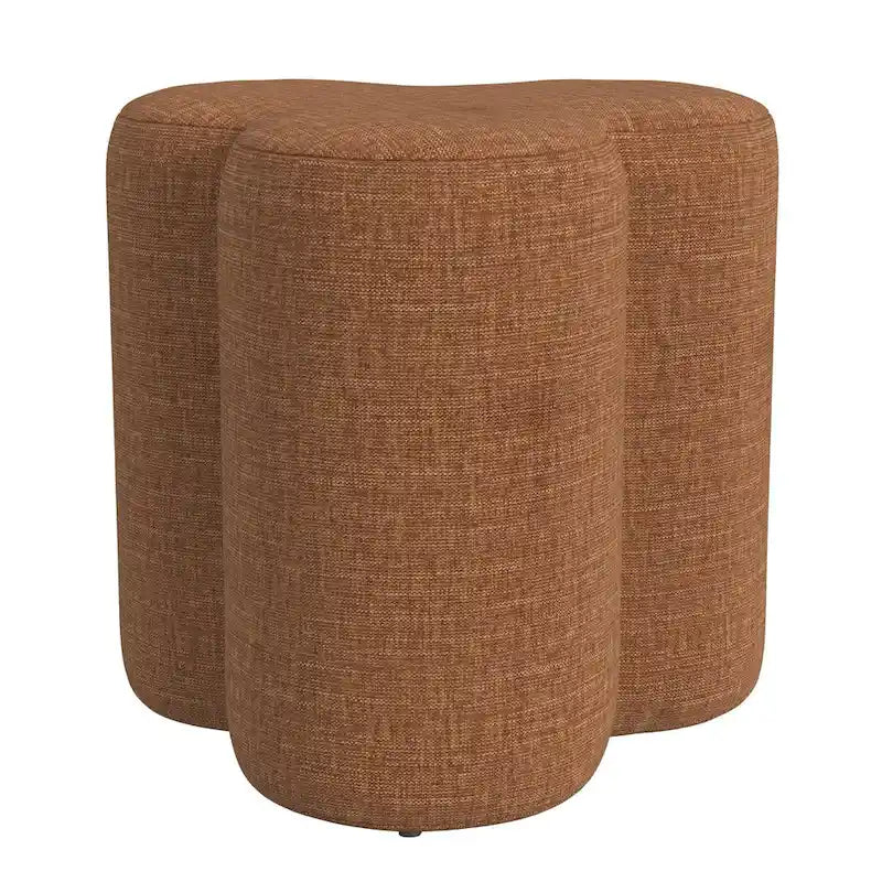 Pouf ottoman capitonné en forme de trèfle pour le salon