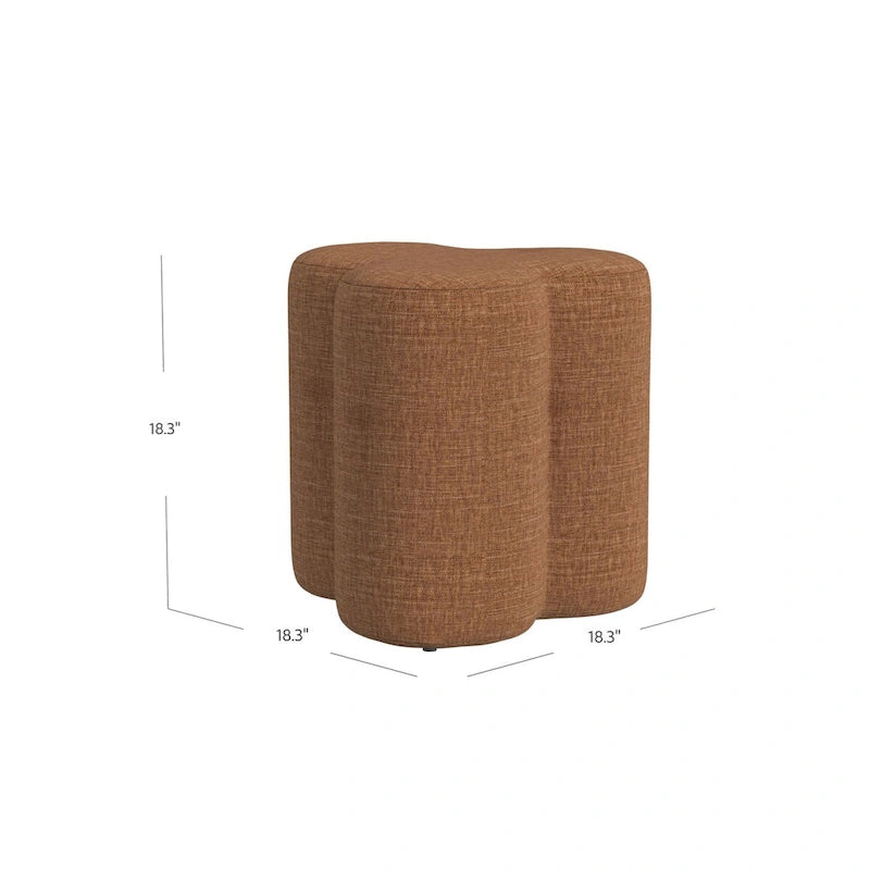 Pouf ottoman capitonné en forme de trèfle pour le salon