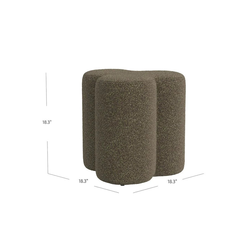 Pouf ottoman capitonné en forme de trèfle pour le salon